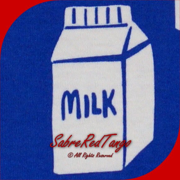 NWT Hanna Andersson Organic Long Johns Pajamas Milk Cartons Bakery Blue 110 5 - Picture 3 of 6